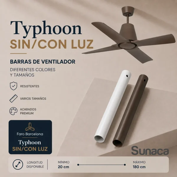 Barra accesorio ventilador Typhoon Faro Barcelona