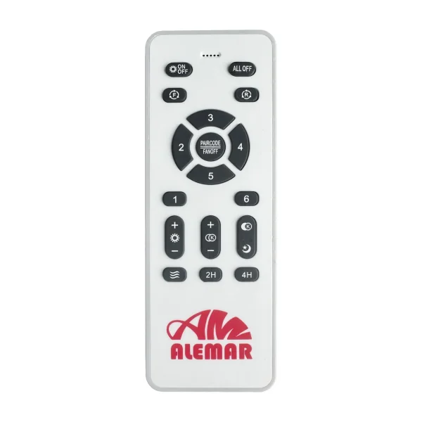Ventilador retráctil Alemar Togo Mini blanco madera luz LED 40-91 cm