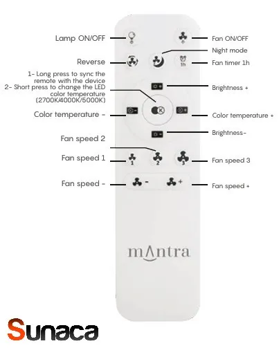 Ventilador Mantra Groenland XS Blanco Madera clara Luz LED 79,5 cm