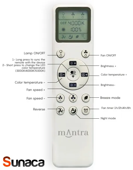 Ventilador de techo Mantra Ona Blanco Blanco Luz LED 70 cm