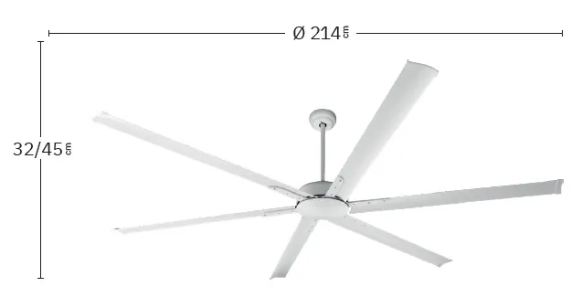 Medidas de Ventilador de techo Almanzor Abrila con luz