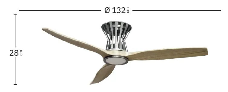 Medidas de Ventilador de techo Baltir Abrila con luz