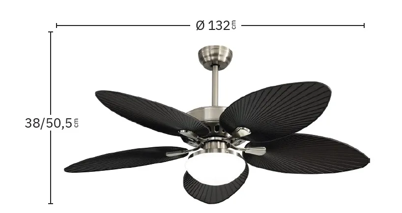 Medidas de Ventilador de techo Borasco Abrila con luz
