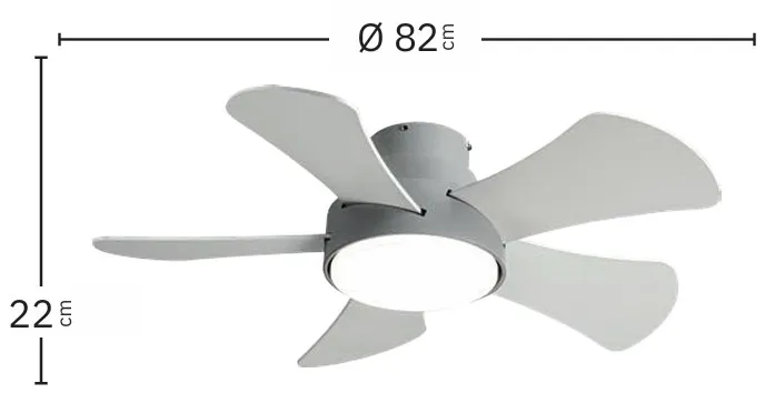 Medidas de Ventilador de techo Gregario Abrila con luz