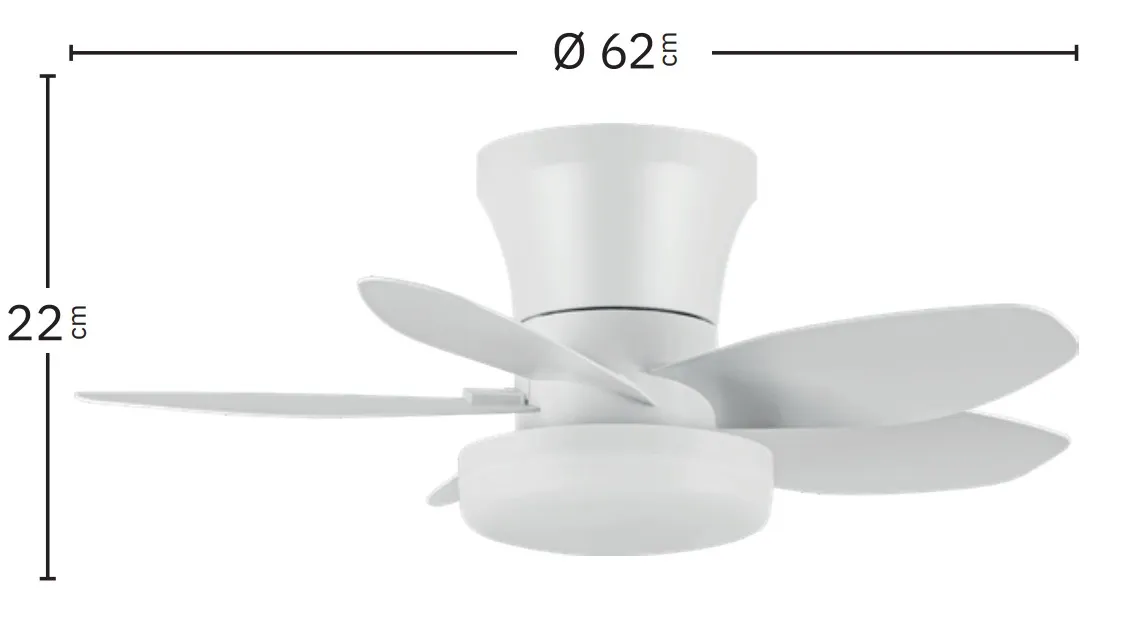 Medidas de Ventilador de techo Haran Abrila con luz