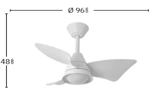 Medidas de Ventilador de techo Jaguar Abrila con luz