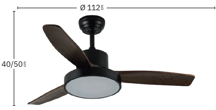Medidas de Ventilador de techo Kavala Abrila con luz