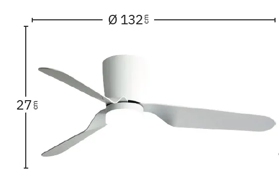 Medidas de Ventilador de techo Kochi Abrila con luz