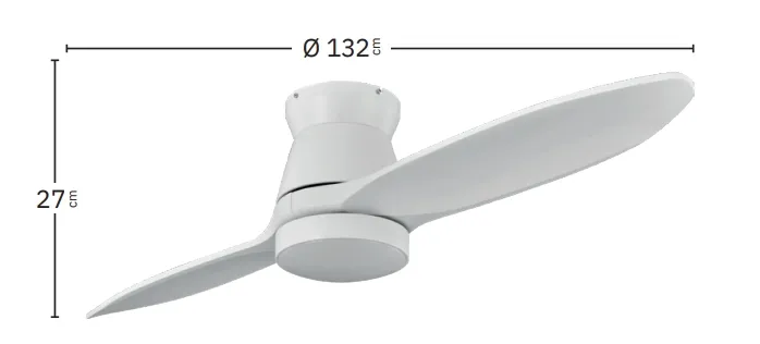 Medidas de Ventilador de techo Nordic Abrila con luz