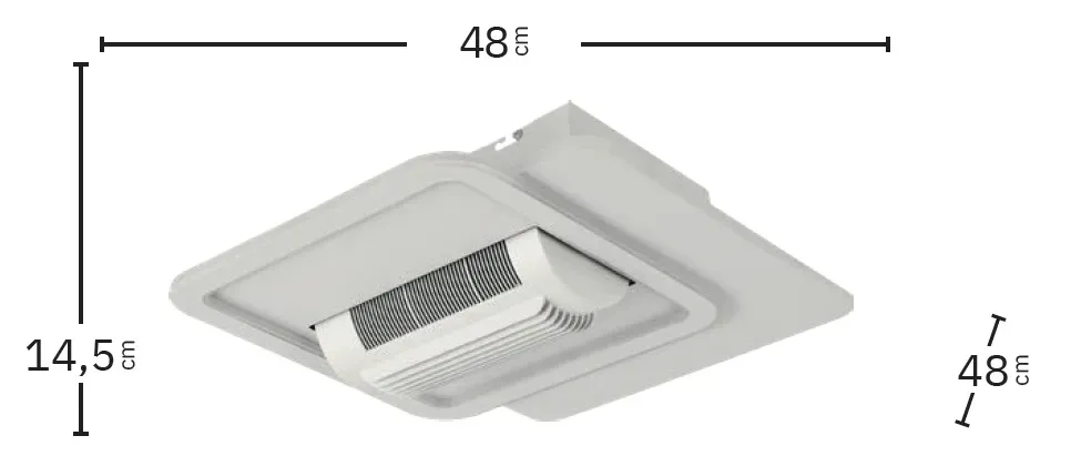 Medidas de Ventilador de techo Obelisco Abrila con luz