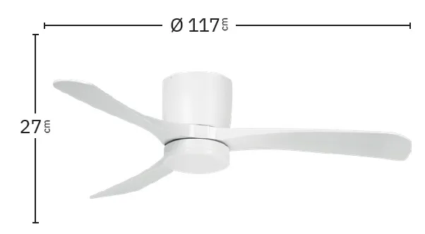 Medidas de Ventilador de techo Paterna Abrila con luz