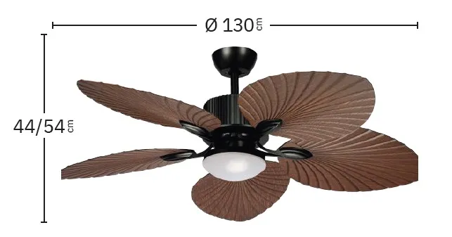 Medidas de Ventilador de techo Torcal Abrila con luz