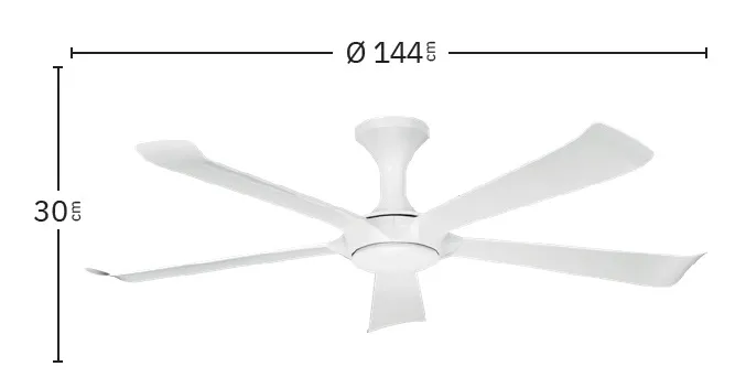 Medidas de Ventilador de techo Vinaros Abrila con luz
