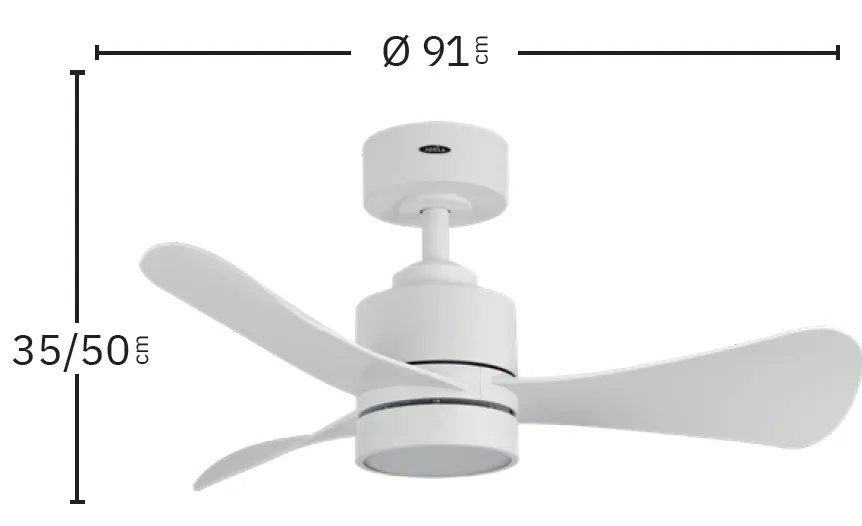 Medidas de Ventilador de techo Zepelin Abrila con luz