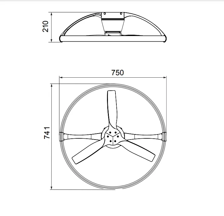 Medidas de Ventilador de techo Nepal MINI MANTRA con luz
