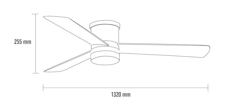 Medidas de Ventilador de techo Zonda Mimax con luz