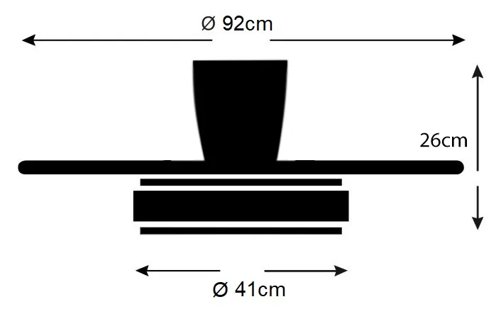 Medidas de Ventilador de techo Melody S P&B con luz