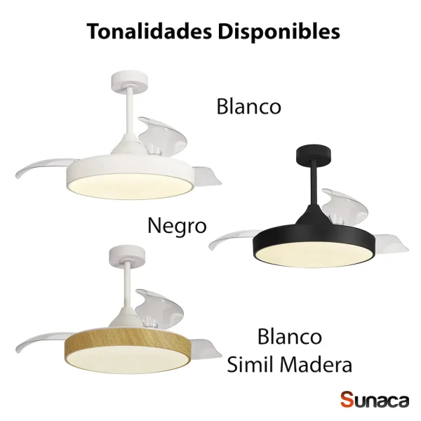 Ventilador retráctil Mantra Alaska Blanco Luz LED 50-106 cm