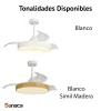 Ventilador Mantra Alaska MINI Blanco y madera Luz LED 43-91 cm