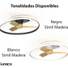 Ventilador de techo Mantra Ocean Negro Madera clara Luz LED 78 cm