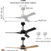 Ventilador de techo Mantra Thai Negro Negro Luz LED 122 cm