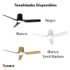 Ventilador Mantra Ushuaia Blanco Madera clara Luz LED 133,5 cm