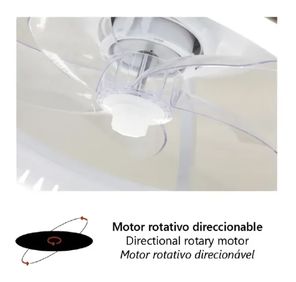 Ventilador de techo Alemar Arco blanco lino tostado luz LED 50 cm