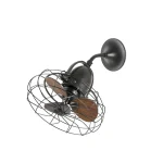 Ventilador de techo Faro Keiki M Negro Nogal Sin Luz 43 cm
