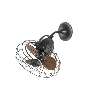 Ventilador de techo Faro Keiki M negro nogal sin luz 43 cm