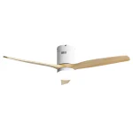 Ventilador de techo Abrila Aguilon blanco haya luz LED 132 cm