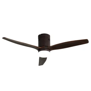 Ventilador de techo Abrila Aguilon marrón roble luz LED 132 cm
