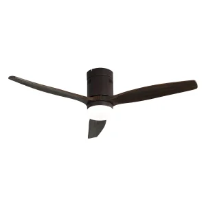 Ventilador Abrila Aguilon Oro envejecido roble luz LED 132 cm
