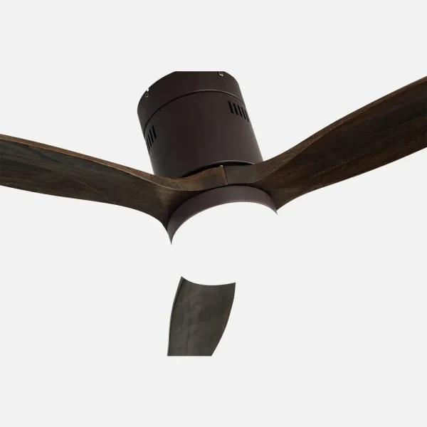 Ventilador de techo Abrila Aguilon marrón roble luz LED 132 cm