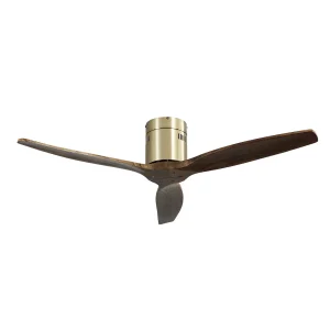 Ventilador de techo Abrila Aguilon cuero madera sin luz 132 cm