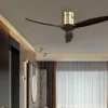 Ventilador de techo Abrila Aguilon cuero madera sin luz 132 cm