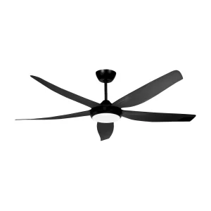 Ventilador de techo Abrila Altea negro luz LED 142 cm