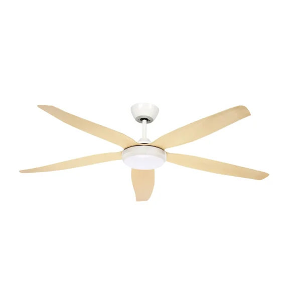 Ventilador de techo Abrila Altea blanco madera luz LED 142 cm