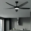 Ventilador de techo Abrila Altea negro luz LED 142 cm