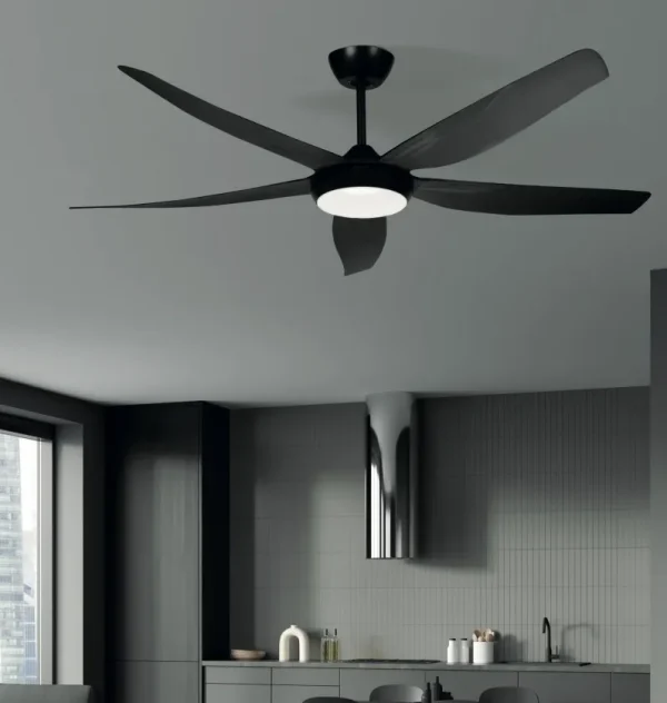 Ventilador de techo Abrila Altea negro luz LED 142 cm