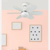 Ventilador de techo Abrila Alves blanco - haya con luz 85 cm