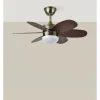 Ventilador de techo Abrila Alves cuero cerezo - nogal con luz 85 cm
