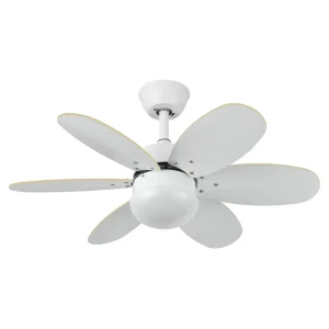 Ventilador de techo Abrila Alves blanco - haya con luz 85 cm