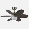 Ventilador de techo Abrila Alves cuero cerezo - nogal con luz 85 cm