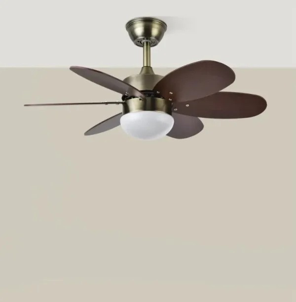 Ventilador de techo Abrila Alves cuero cerezo - nogal con luz 85 cm