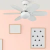 Ventilador de techo Abrila Alves blanco - haya con luz 85 cm