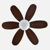 Ventilador de techo Abrila Alves cuero cerezo - nogal con luz 85 cm