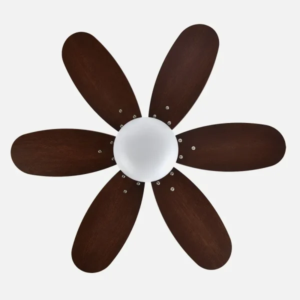 Ventilador de techo Abrila Alves cuero cerezo - nogal con luz 85 cm