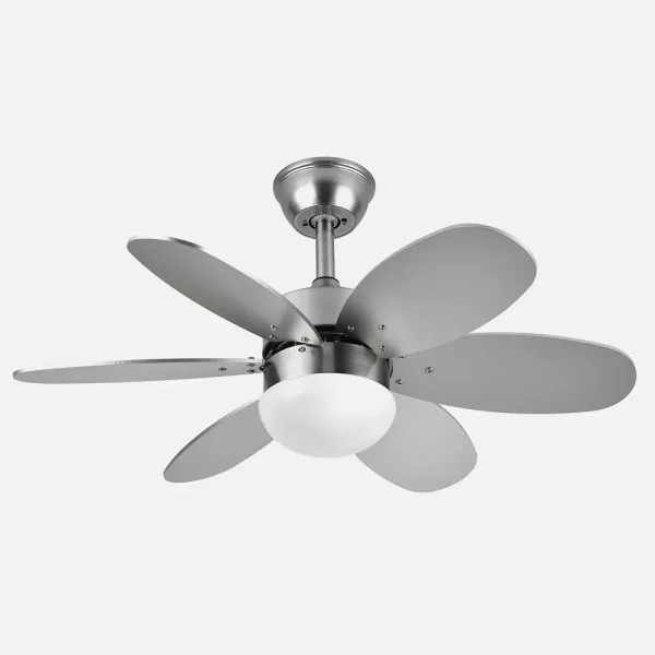 Ventilador de techo Abrila Alves níquel haya - plata con luz 85 cm