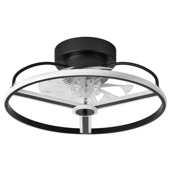 Ventilador de techo Abrila Anuska negro luz LED 70 cm