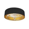 Ventilador de techo Abrila Anuska Oro negro luz LED 70 cm